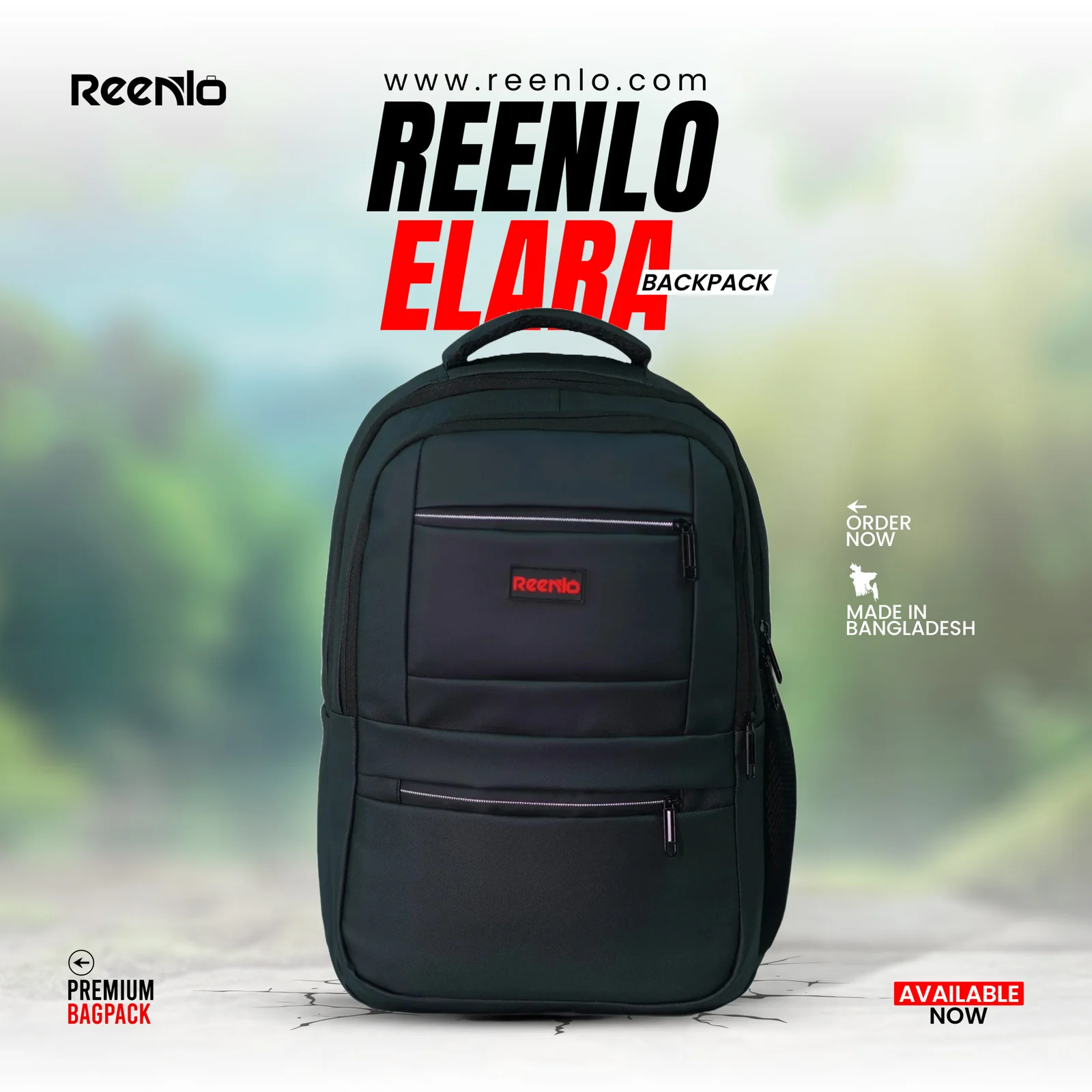 REENLO ELARA BACKPACK-BLACK