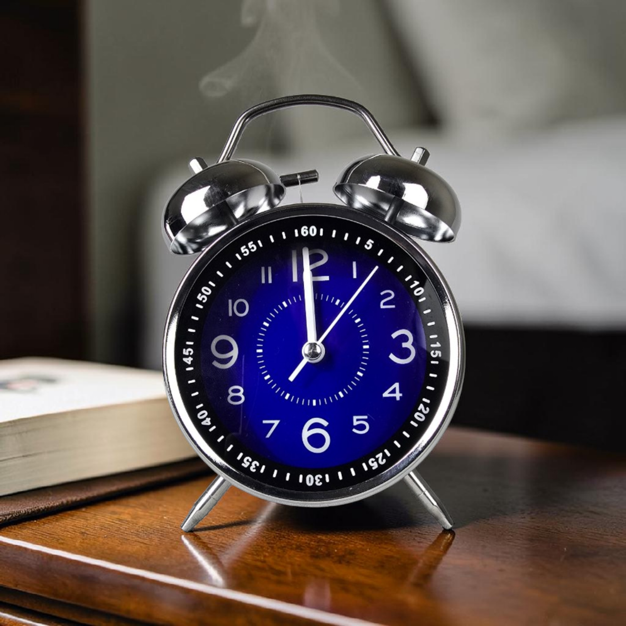 Bell Alarm Silver and Deep blue (REDIUM) Clock (TC-205)