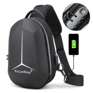 KuLanNiao 1816 Anti-Theft Crossbody Single Shoulder Bag in Color Black